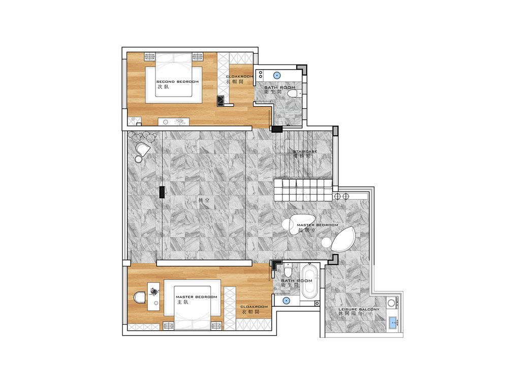 臨空香廷300平現(xiàn)代風(fēng)格裝修效果圖